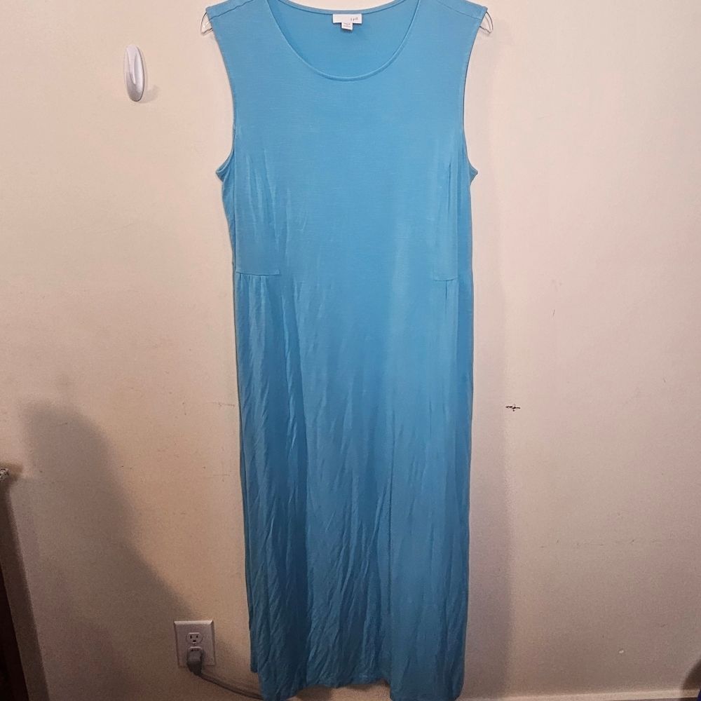 J.Jill Light Blue Stretchy Maxi Dress Sleeveless 1X